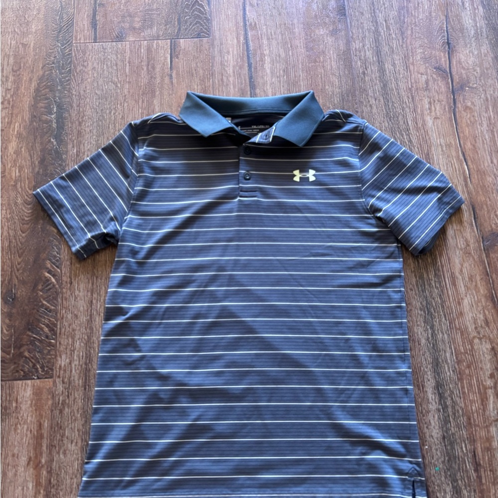 Under Armour Gray Polo Shirt with Subtle Stripes